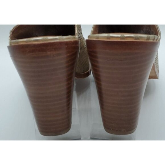 Donald PLINER Khloe Gold Leather Platino Snake Print Peep Toe Shoe Bootie Size 9 - Picture 12 of 14